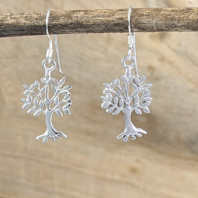 Standing in Full Bloom Tree Earrings in Sterling Silver