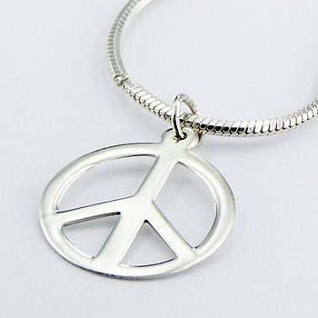Peace Symbol Sterling Silver Pendant (small)