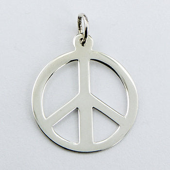 Load image into Gallery viewer, Peace Symbol Sterling Silver Pendant (small)
