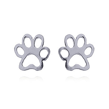 Load image into Gallery viewer, Paw Print Stud Earrings in Sterling Silver

