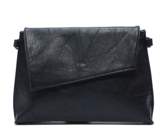 Sky Crossbody : Black. Vegan Leather.