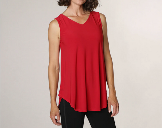 V-Neck Smile Hem Tank Top