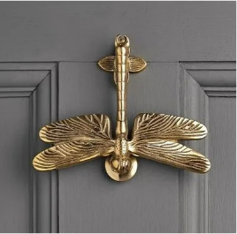 Dragonfly Door Knocker, Brass-Look
