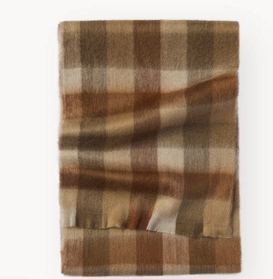 Alpaca Scarf in Cinnamon Check