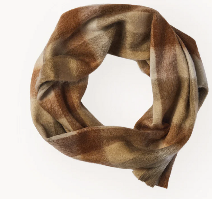 Alpaca Scarf in Cinnamon Check