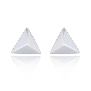 Triangle Stud Earrings in Sterling Silver