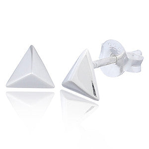 Triangle Stud Earrings, Sterling Silver