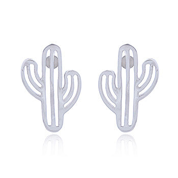 Load image into Gallery viewer, Cactus Stud Earrings, Sterling Silver
