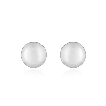 Small Shiny Circle Stud Earrings, Sterling Silver