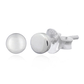 Load image into Gallery viewer, Small Shiny Circle Stud Earrings, Sterling Silver
