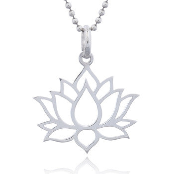 Lotus Flower Pendant, Sterling Silver