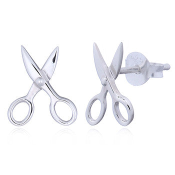 Scissors Stud Earrings in Sterling Silver
