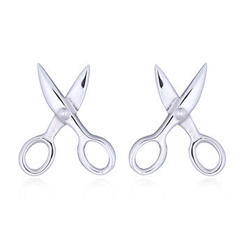 Load image into Gallery viewer, Scissors Stud Earrings in Sterling Silver
