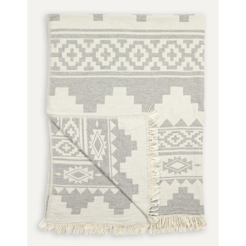 Load image into Gallery viewer, Lambswool/Cotton Throw. Atzi Grey
