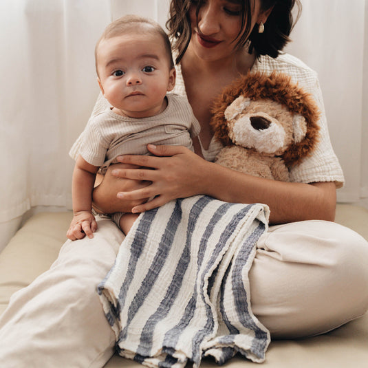 Baby Muslin Blanket in Sailor Denim