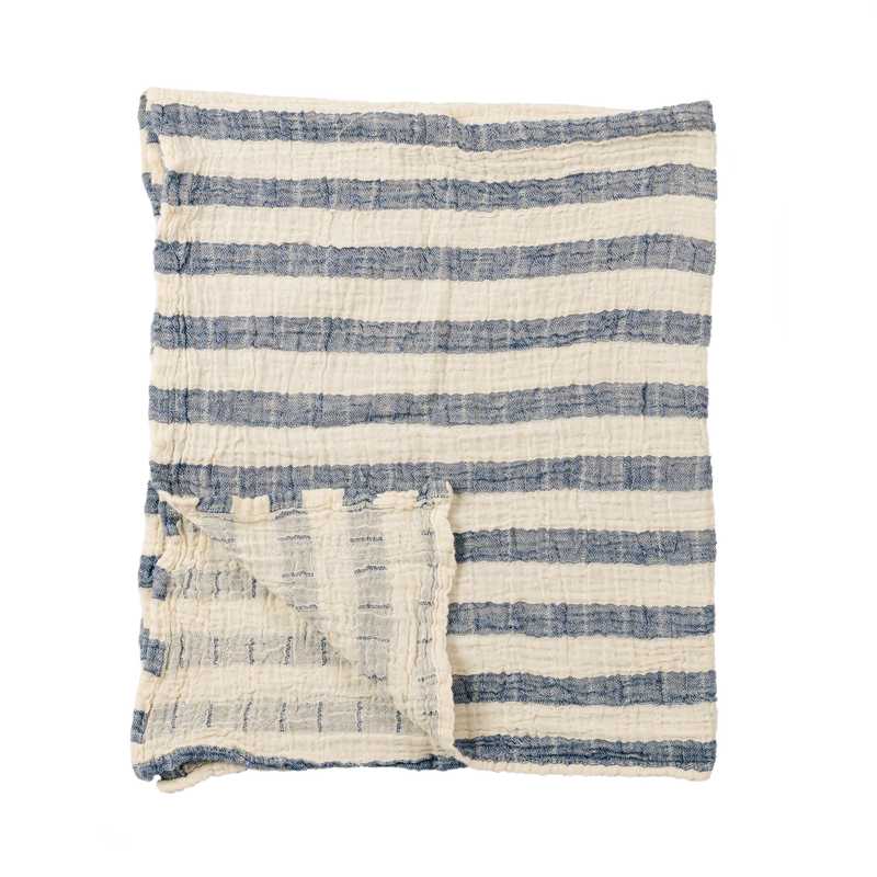 Load image into Gallery viewer, Baby Muslin Blanket in Sailor Denim
