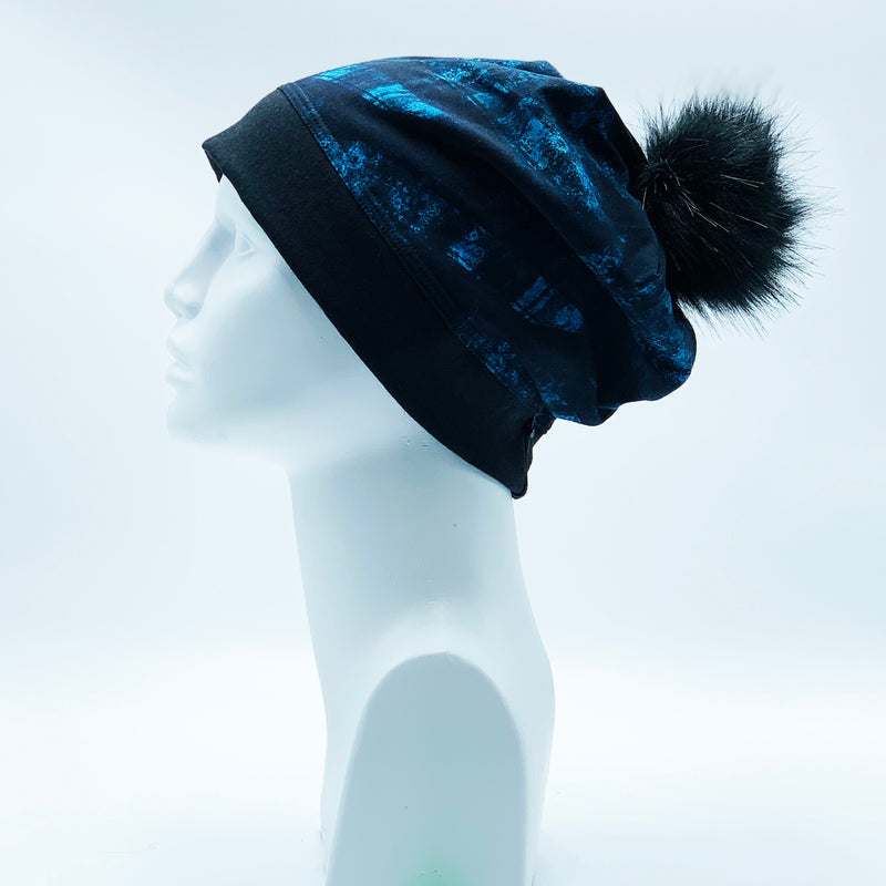 Load image into Gallery viewer, Reversible Bamboo Pompom Winter Hat, Print 177
