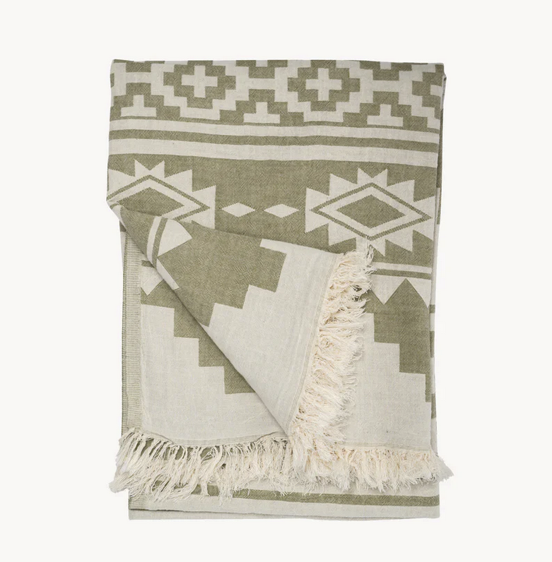 Load image into Gallery viewer, Turkish Towel :  Atzi  in Moss
