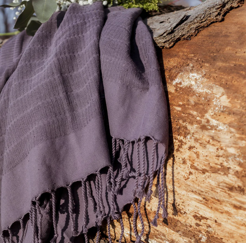 Load image into Gallery viewer, Turkish Towel : Harmony in Aubergene
